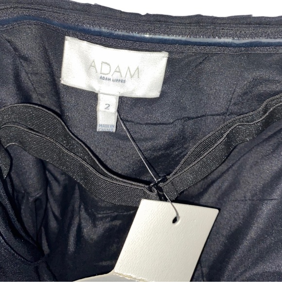 NWT Adam Lippes 100% Silk Tiered Raw Mini Cocktail Strapless Dress LBD Size 2 - Picture 2 of 14